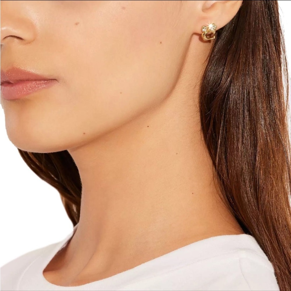 Coach Signature Crystal Cluster Stud Earrings - Picture 2 of 6